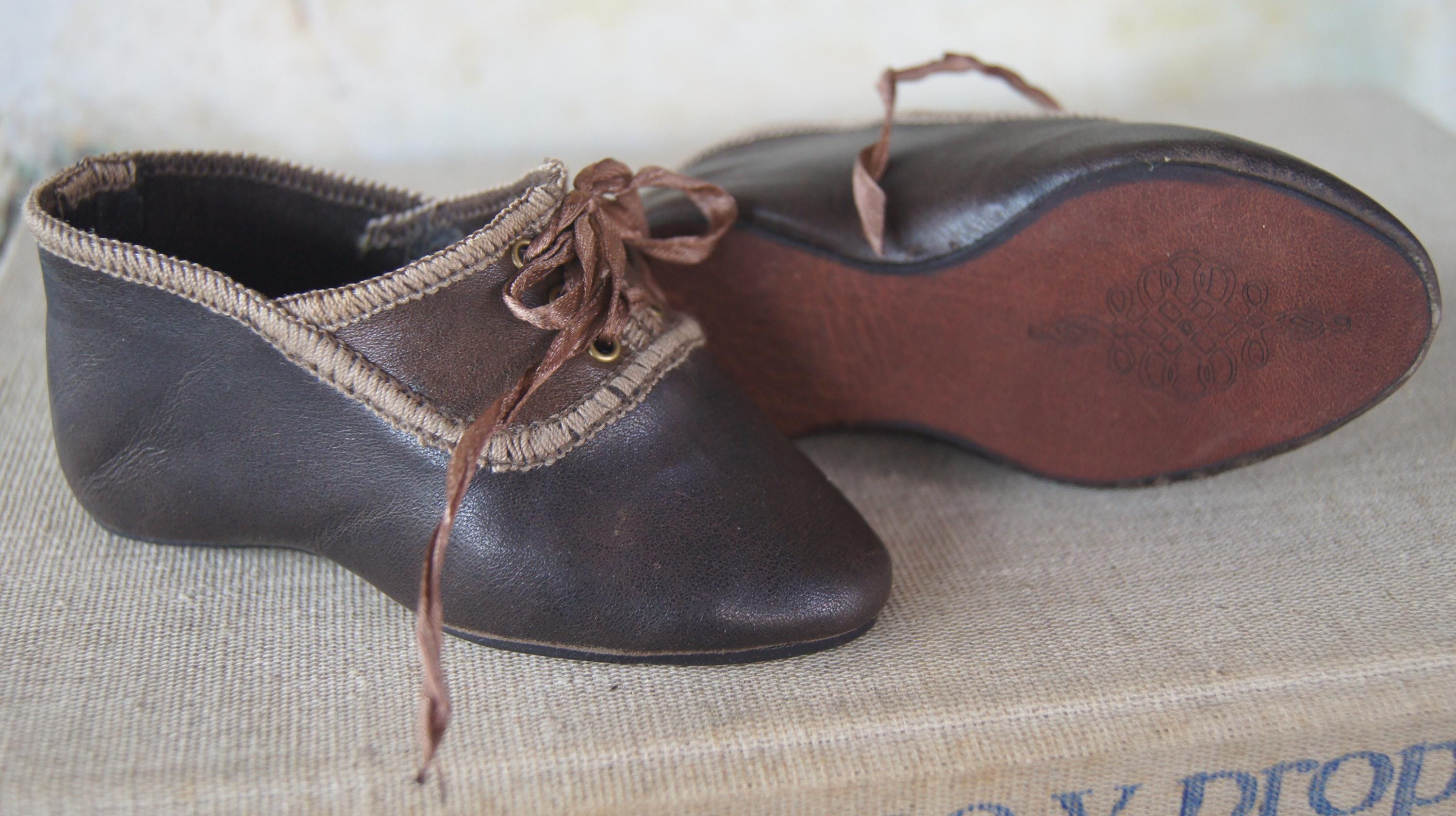 アンティークドール用ドールシューズ「オックスフォード3」113mm(4.44