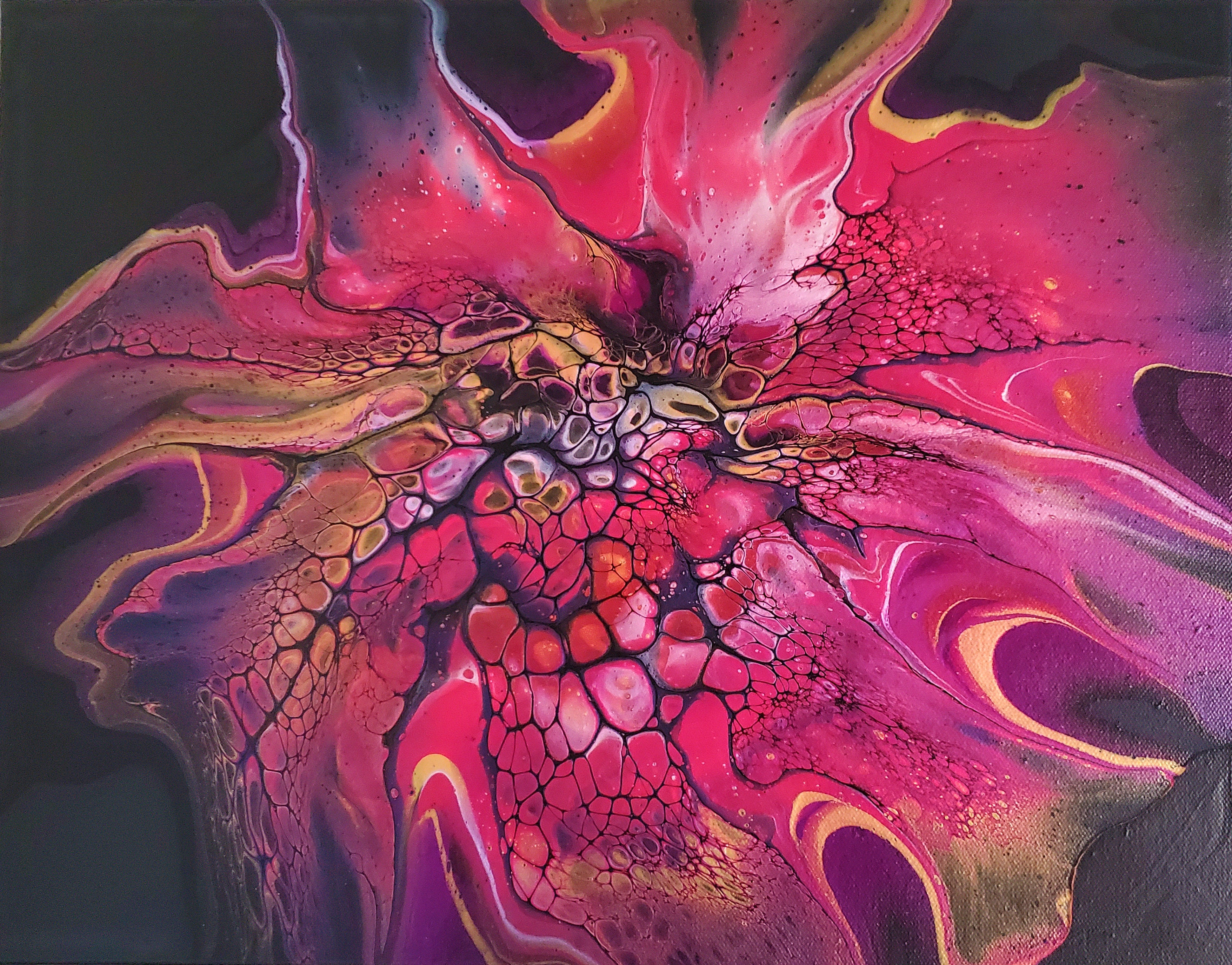 Harmony House Original Art Acrylic Pour Stretched Bloom Etsy