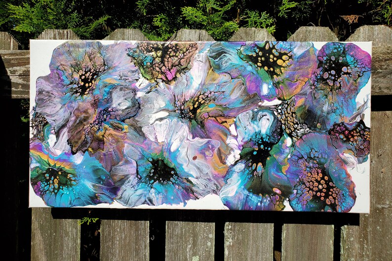 Harmony House Original Art Acrylic Pour Bloom Style Painting Etsy