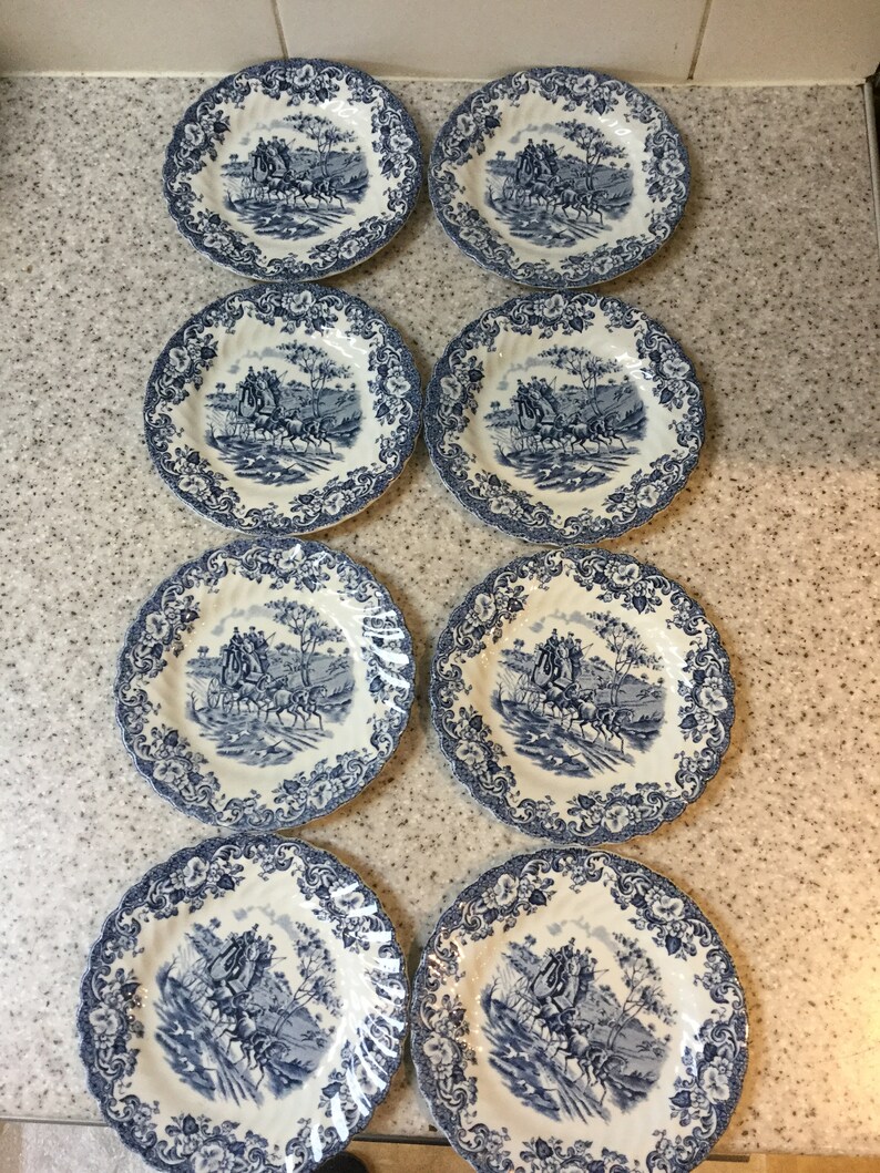 Vintage Johnson Brothers Ironstone Coaching Scenes Plate Etsy