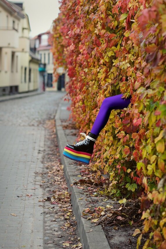 Purple Tights Neon Violet Leggings 