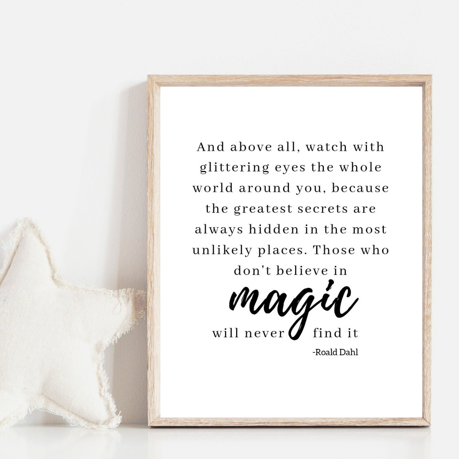 Roald Dahl Quote Roald Dal Print Literature Art Print Etsy