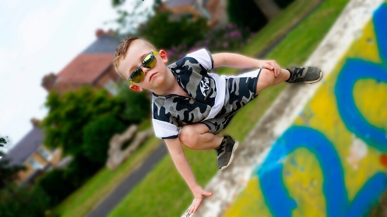 LTL Rogues designer childrenswear contrast sweatshirt camo shorts tee boys trendy unique matching outfit custom made comfy kids clothing