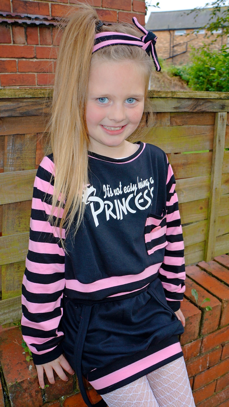 LTL Rogues designer childrenswear trendy girls princess brace skirt headband slouch baggy jumper candy striped unique outfit