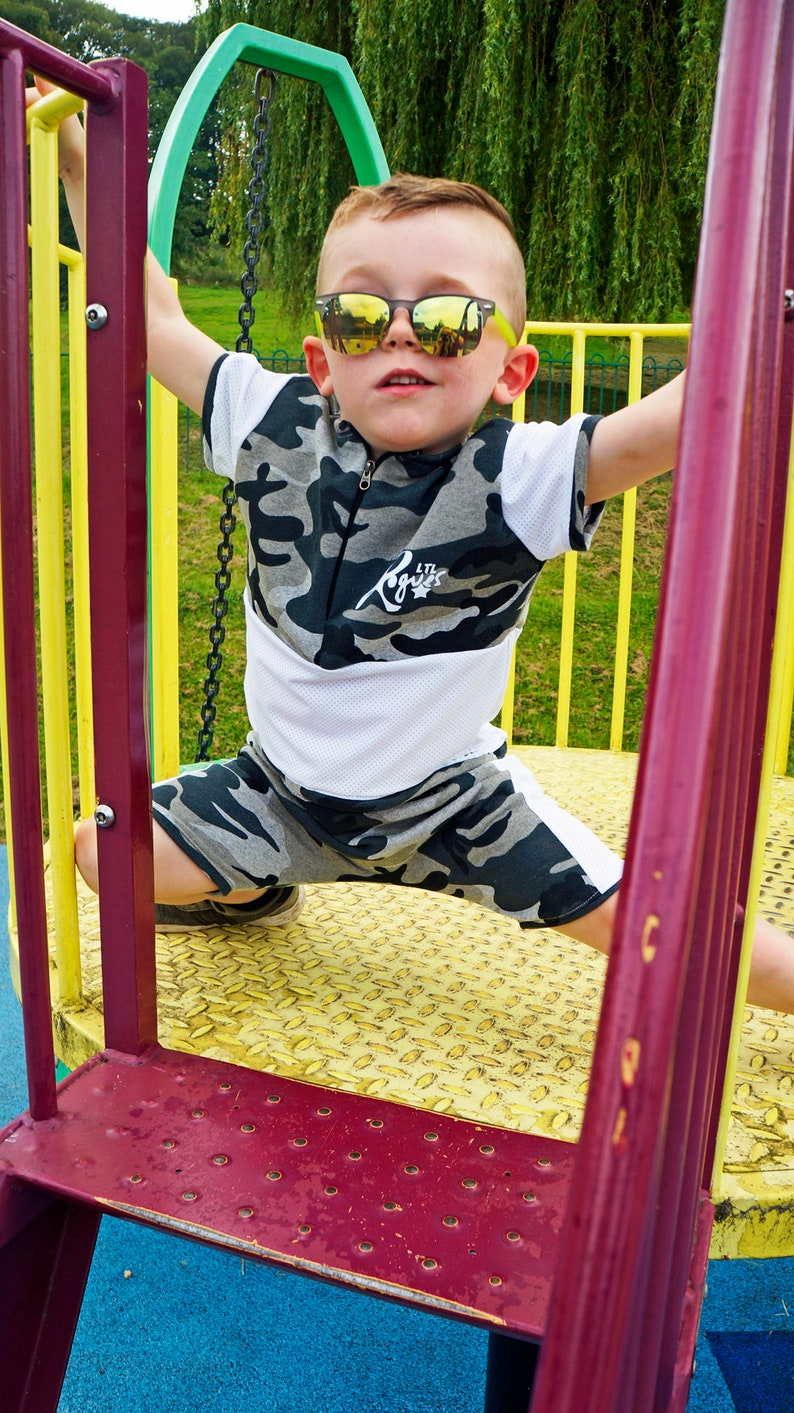 LTL Rogues designer childrenswear contrast sweatshirt camo shorts tee boys trendy unique matching outfit custom made comfy kids clothing