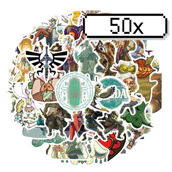 Zelda Sticker 50x non repeat pieces the legend of zelda breath of the wild tears of the kingdom aufkleber stickers link stickerbomb