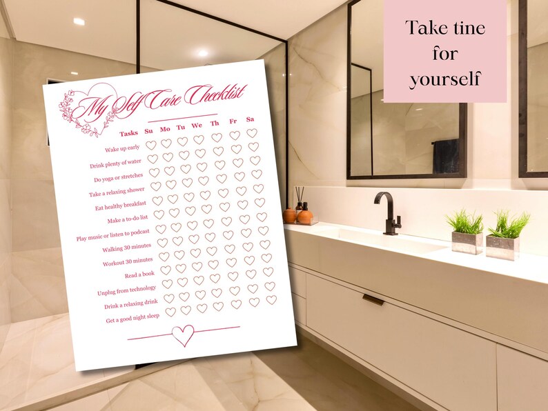 Self Care Checklist Printable | Daily Routine Planner for Moms (PDF ...