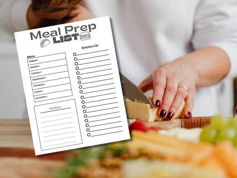 Weekly Meal Planner Printable | Family Meal Prep List (PDF Download) - Etsy