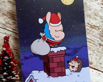 Santa Loffy – Christmas Postcard (Loffyllama)