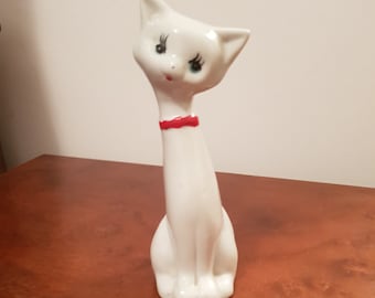 Uitstekend Kattenbeeldje, Porseleinen Kat, Witte Kat, Vrouwelijke Kat