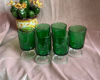 Red Glass Sherbet Cup Set Sherbet Tumblers Sherbert Glass Red Glass Luminarc Cavalier Vintage Red Glass Retro Glass Red Glass