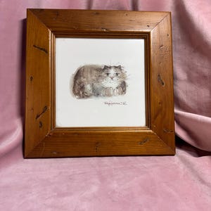 猫絵V.Miller Virginia V Miller Framed Blue Eye Kitten Kitty Cat