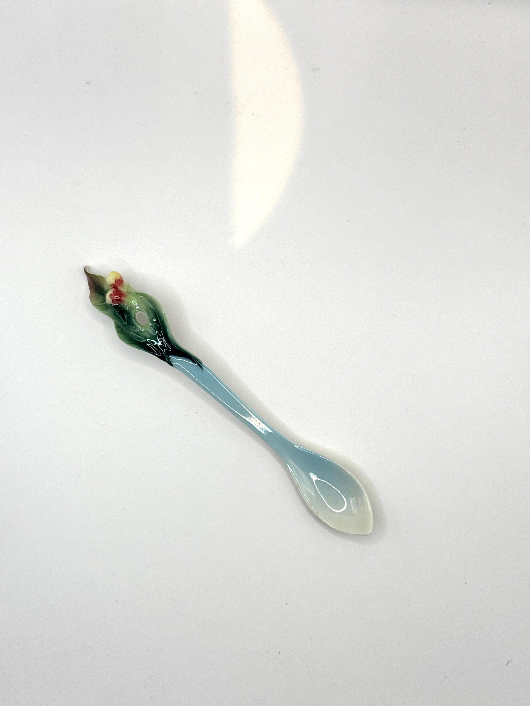 Beautiful Franz Porcelain Clove Spoon, Fz00463,porcelain Flower