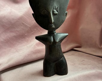 Vintage Fertility doll, akuaba, african doll, african decor, fertility, hand carved , ashanti, ethnic, tribal doll
