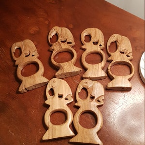 Vintage African Elephant napkin rings, Set of 6,