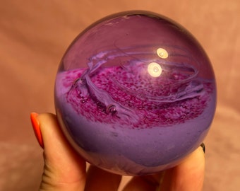 Vintage Caithness Blush Scotland Paperweight.Purple glass.