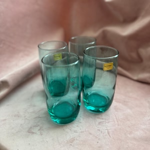 Vintage 4er Set Luminarc France Green Anchor Hocking Gläser.