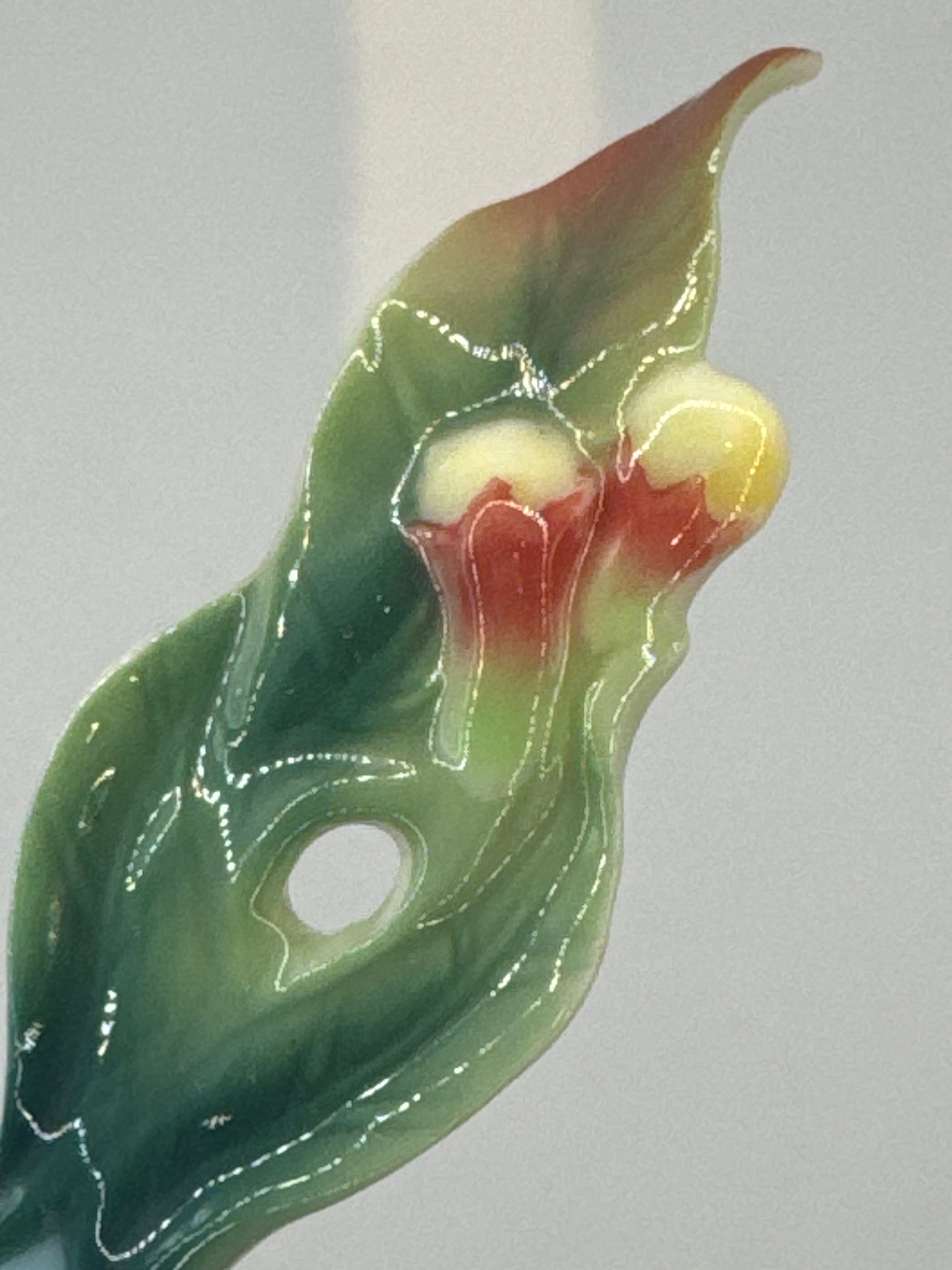 Beautiful Franz Porcelain Clove Spoon, Fz00463,porcelain Flower