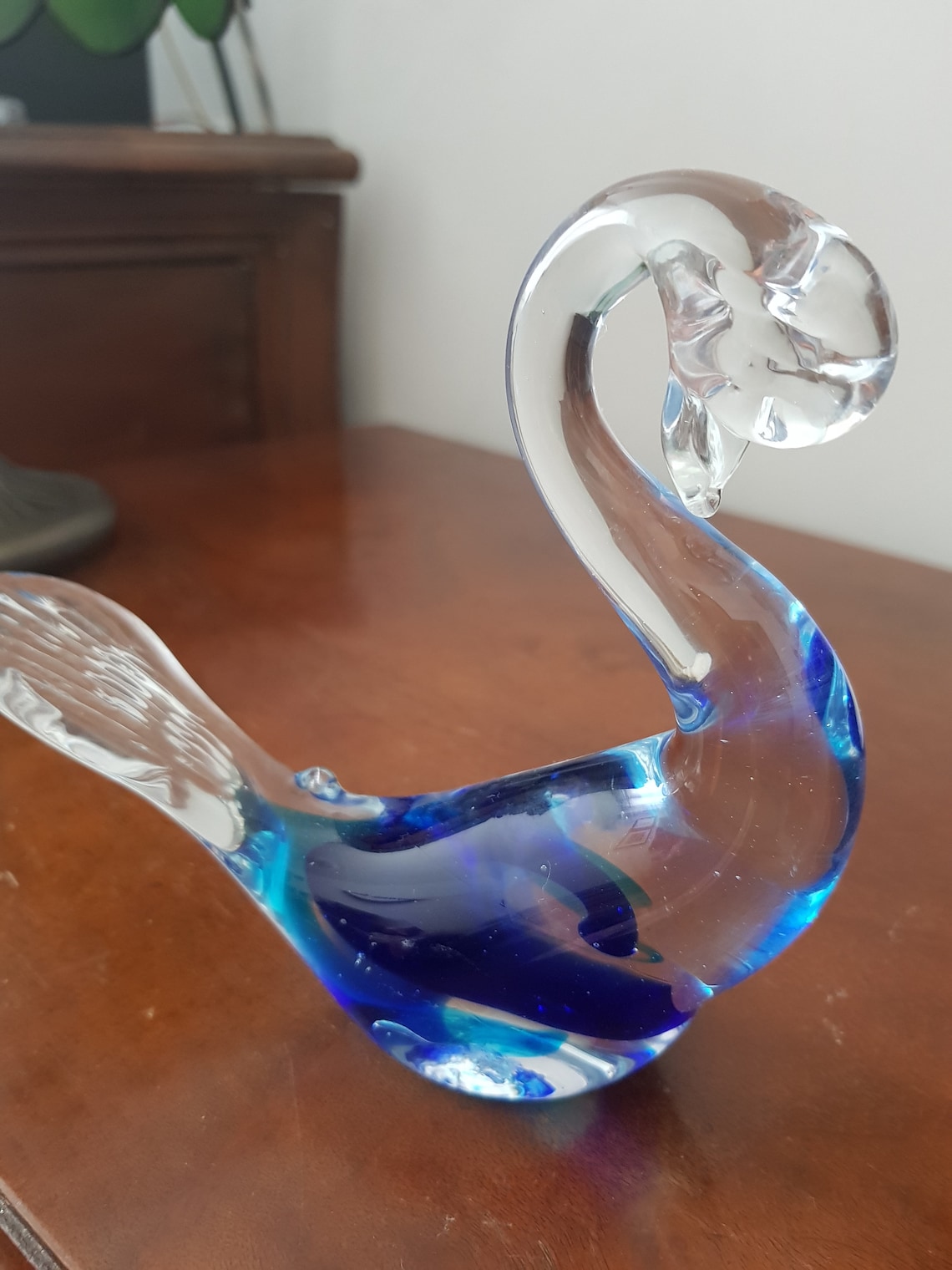 Murano Hand Blown Large Art Glass Swan Figurine Cobalt Blue. Etsy