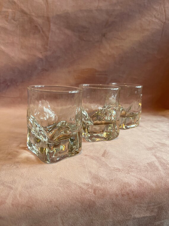 Beautiful Vintage SET OF 3 Whisky Glasses. Etsy
