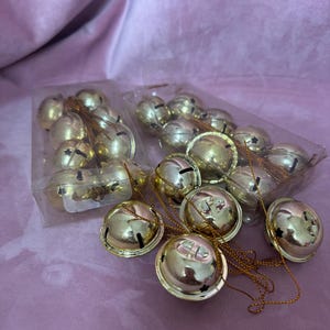 Vintage Beautiful set of 21 gold bell decoration for Christmas.