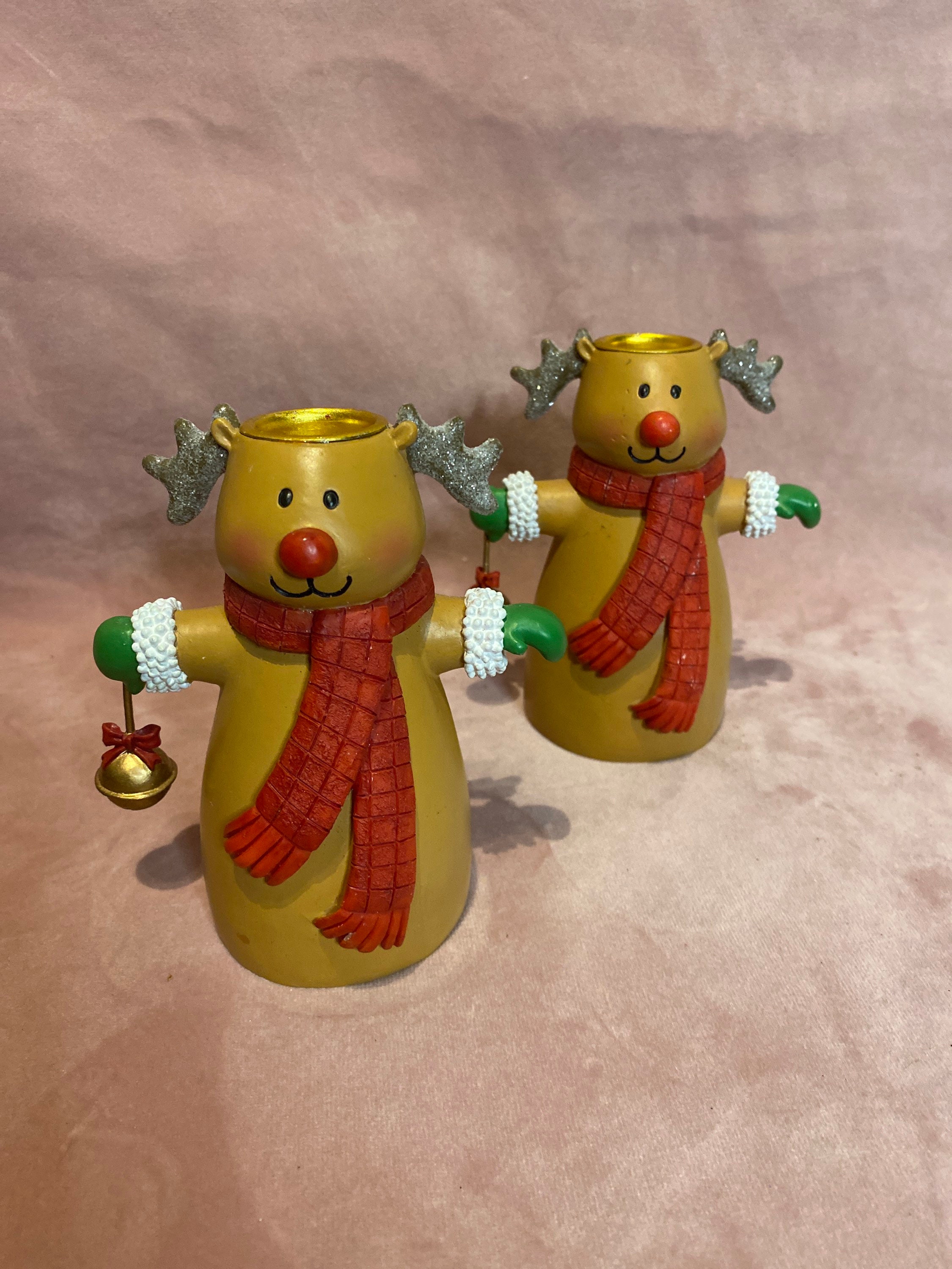 ヴィンテージの美しい粘土製雪だるまキャンドルホルダー。 - Etsy 日本