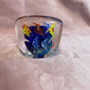 Unique aquarium Murano paperweight.