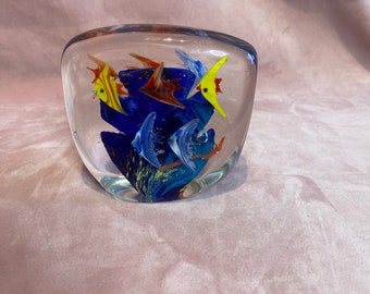 Unique aquarium Murano paperweight.