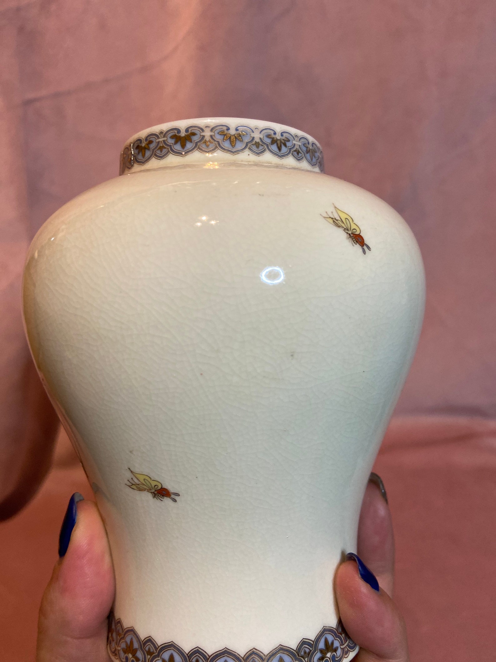 Vintage Shibata Japan Vase.Beautiful shape vase with paintet Etsy