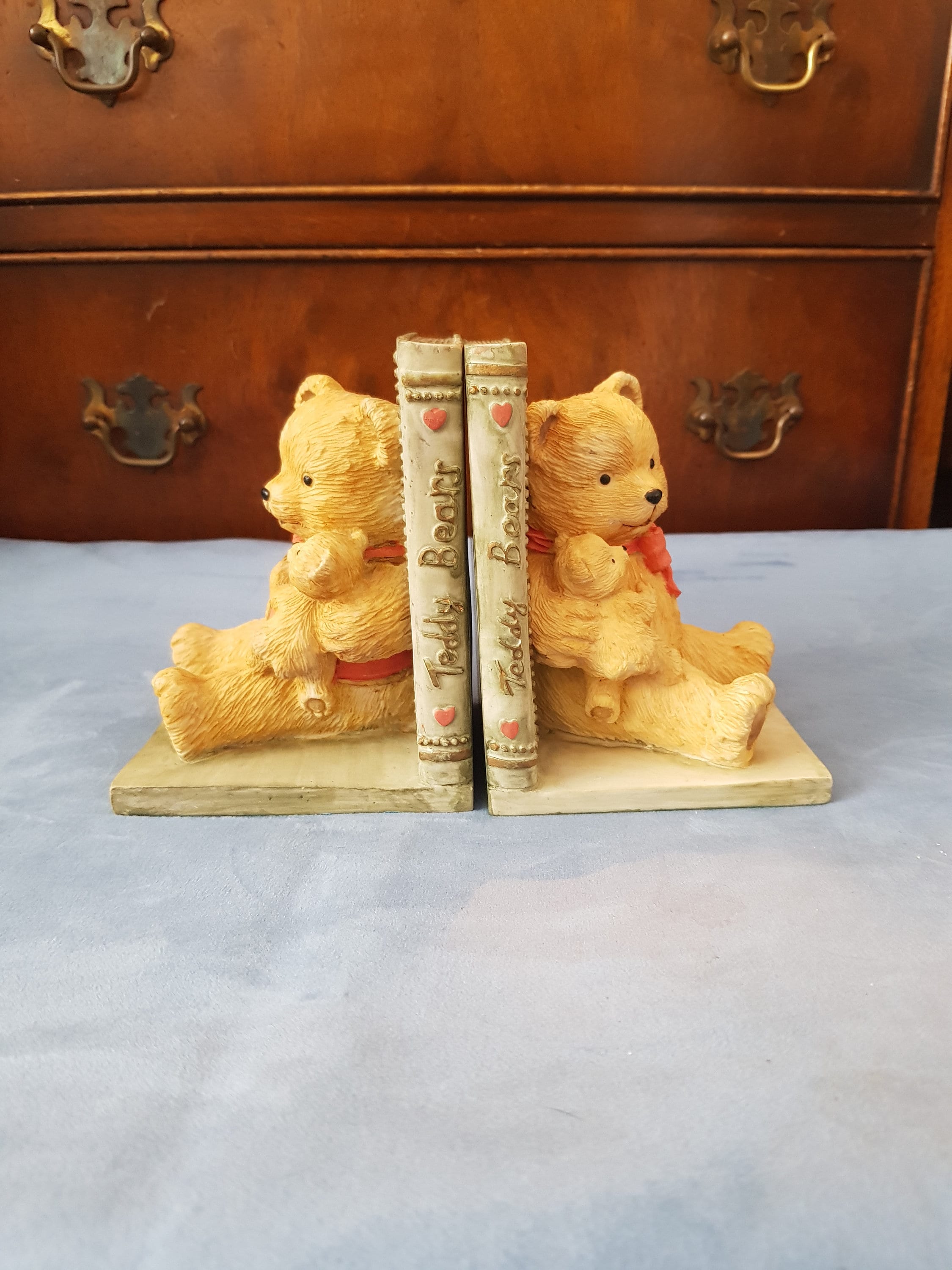 Vintage Ceramic Teddy Bear Bookends. Kids Books Room Library Etsy