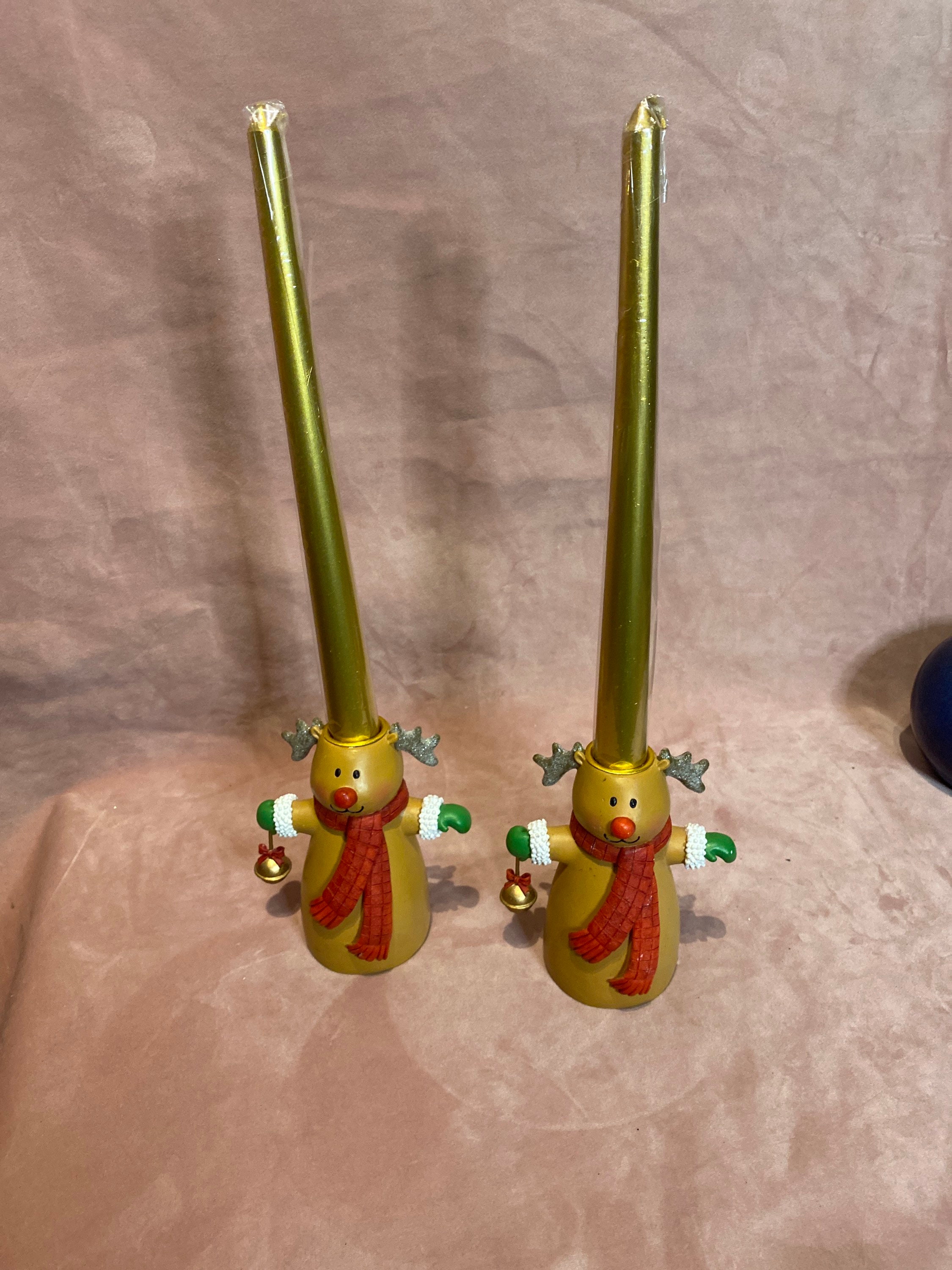 ヴィンテージの美しい粘土製雪だるまキャンドルホルダー。 - Etsy 日本