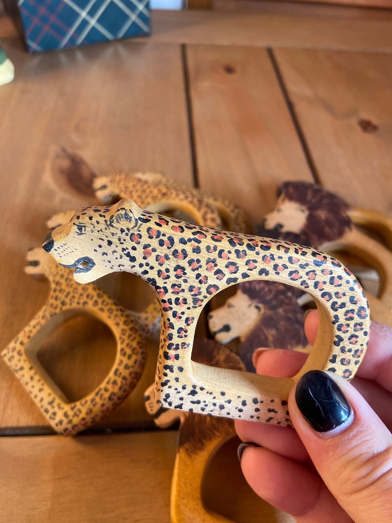 Vintage Wooden Hand Carved African Animal Napkin Rings Set of Etsy UK