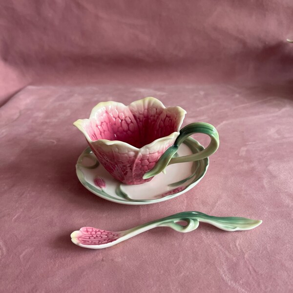 Franz Flower Cup and Saucer Etsy