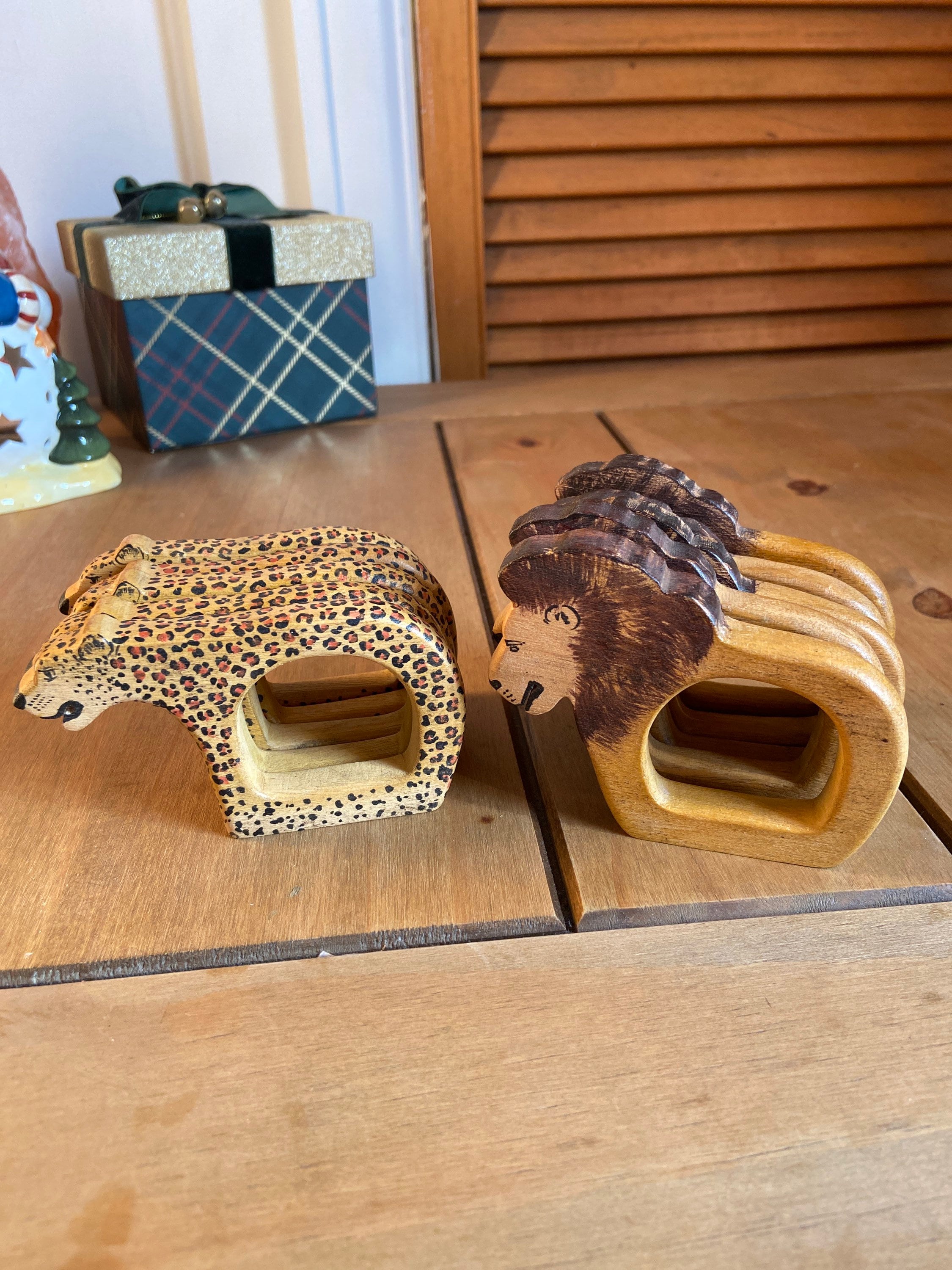 Vintage Wooden Hand Carved African Animal Napkin Rings Set of Etsy UK