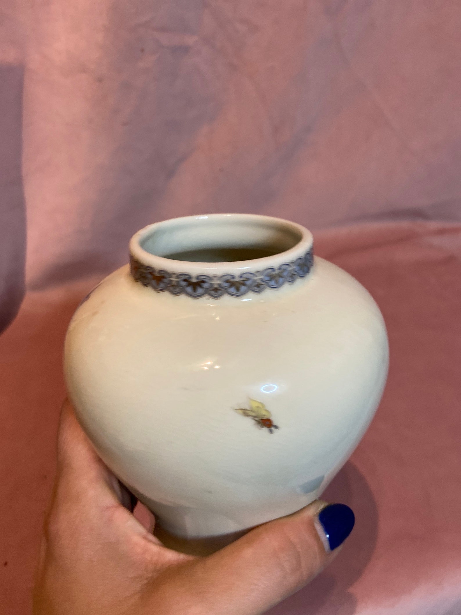 Vintage Shibata Japan Vase.Beautiful shape vase with paintet Etsy