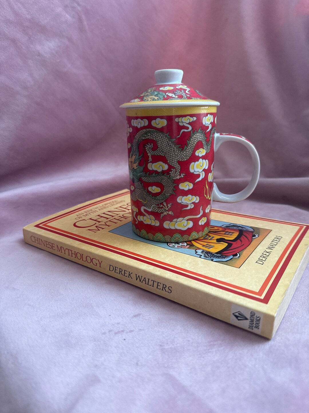 Vintage Infuser Tea Mug With Lid.dragon Ornament. Etsy UK