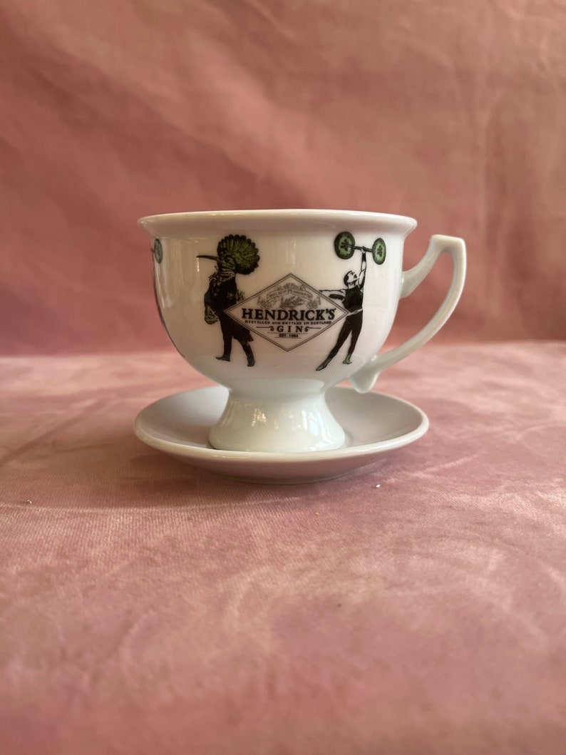 Vintage Hendrick's Gin Cups and Saucer. Etsy