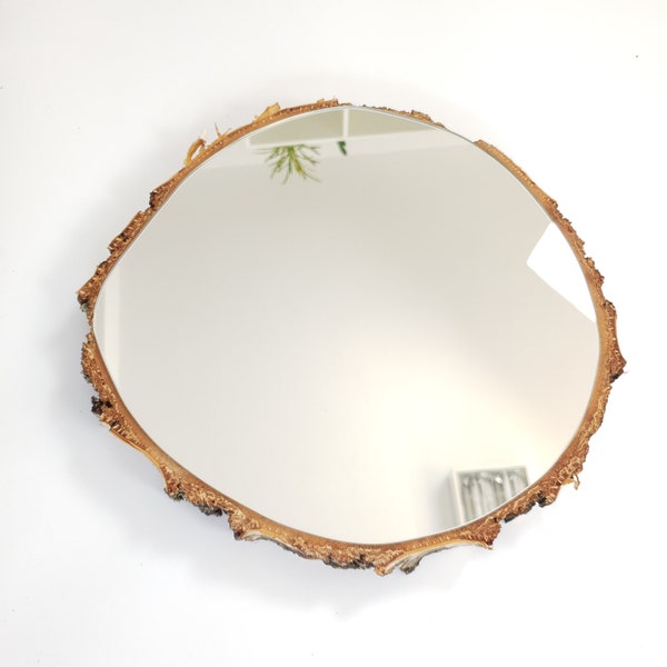 Wood Slice Mirror Etsy