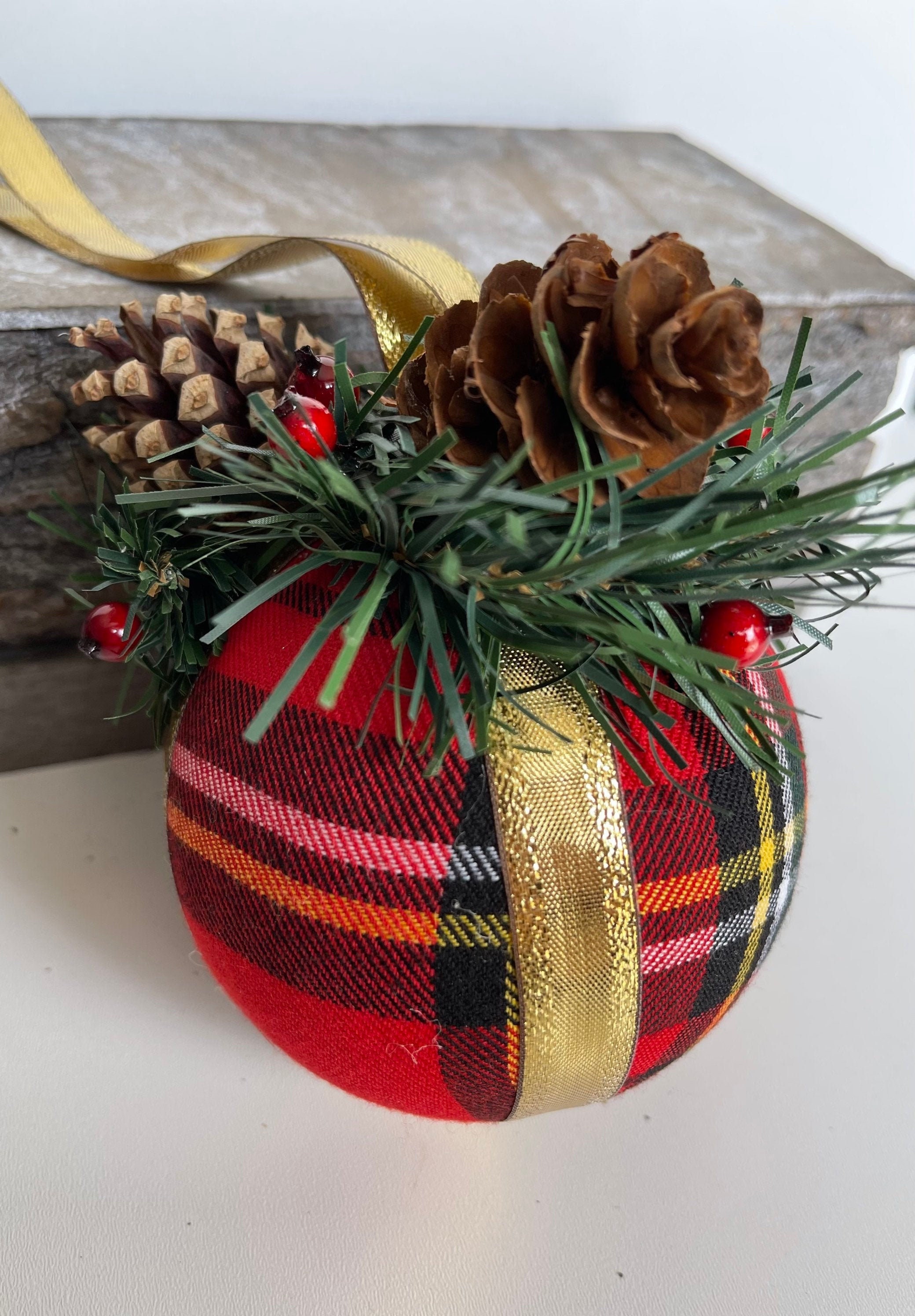 3 X Luxury Royal Stewart Tartan Christmas Bauble 10x12cm Etsy UK
