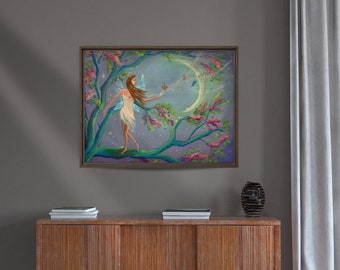 Fairy in the Moonlight Art Print: Whimsical Fairy Tale Illustration