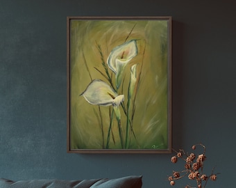 Calla Lily Painting: Cottagecore Floral Art Print