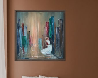 Embracing Couple Art Print: Dreamful Coquette Wall Art