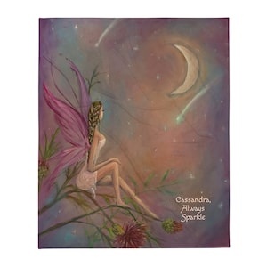 Magically gifted blanket, fairycore personalized blanket, personal girl gifted, enchanter person personality, angel wings, gifted celestial