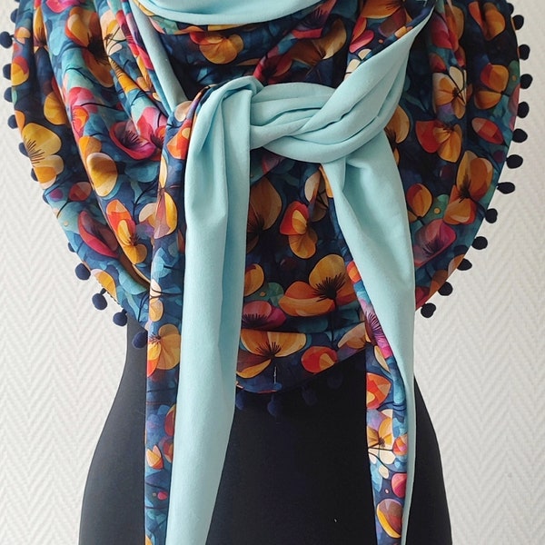 Chèche/ Châle réversible/Écharpe/foulard/étole