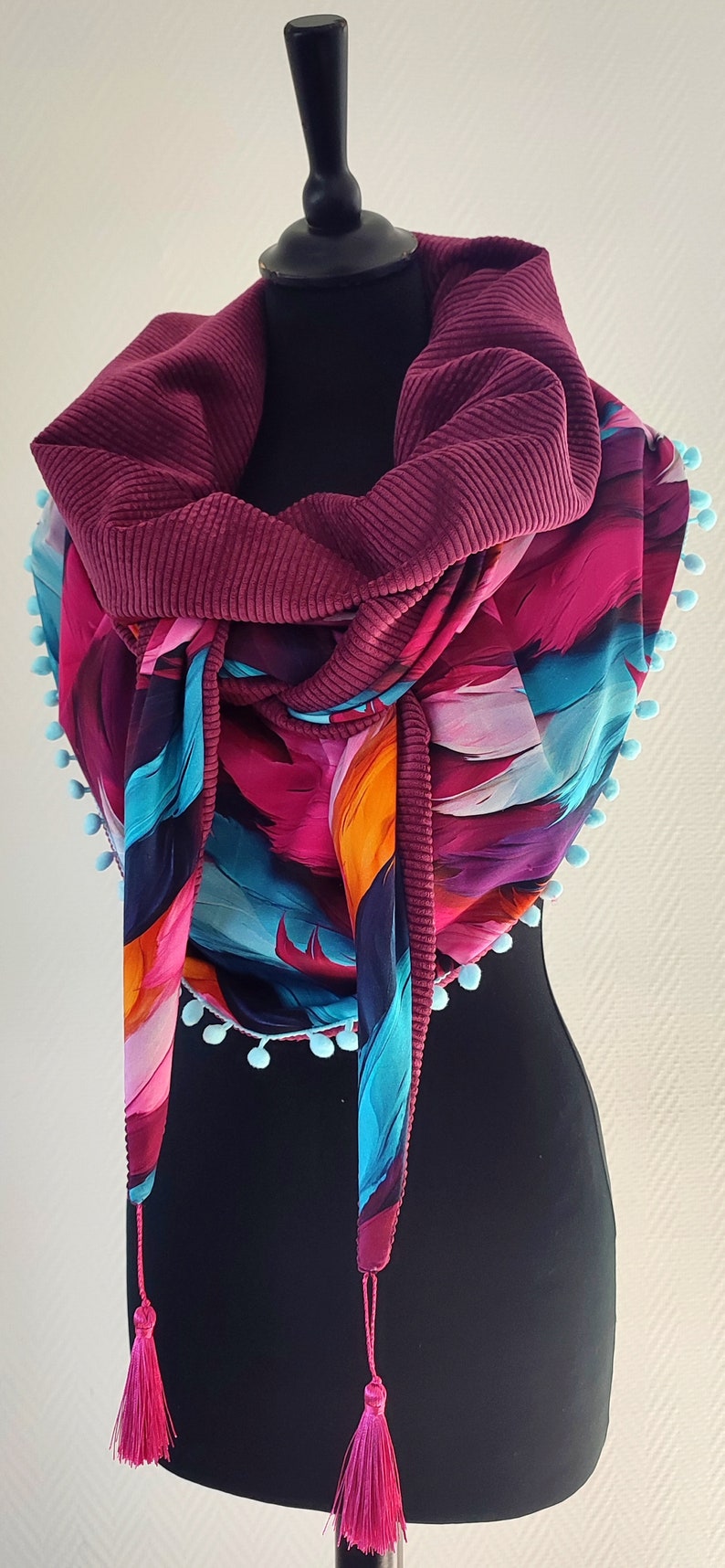 Chèche/ Châle réversible/Écharpe/foulard/étole image 3