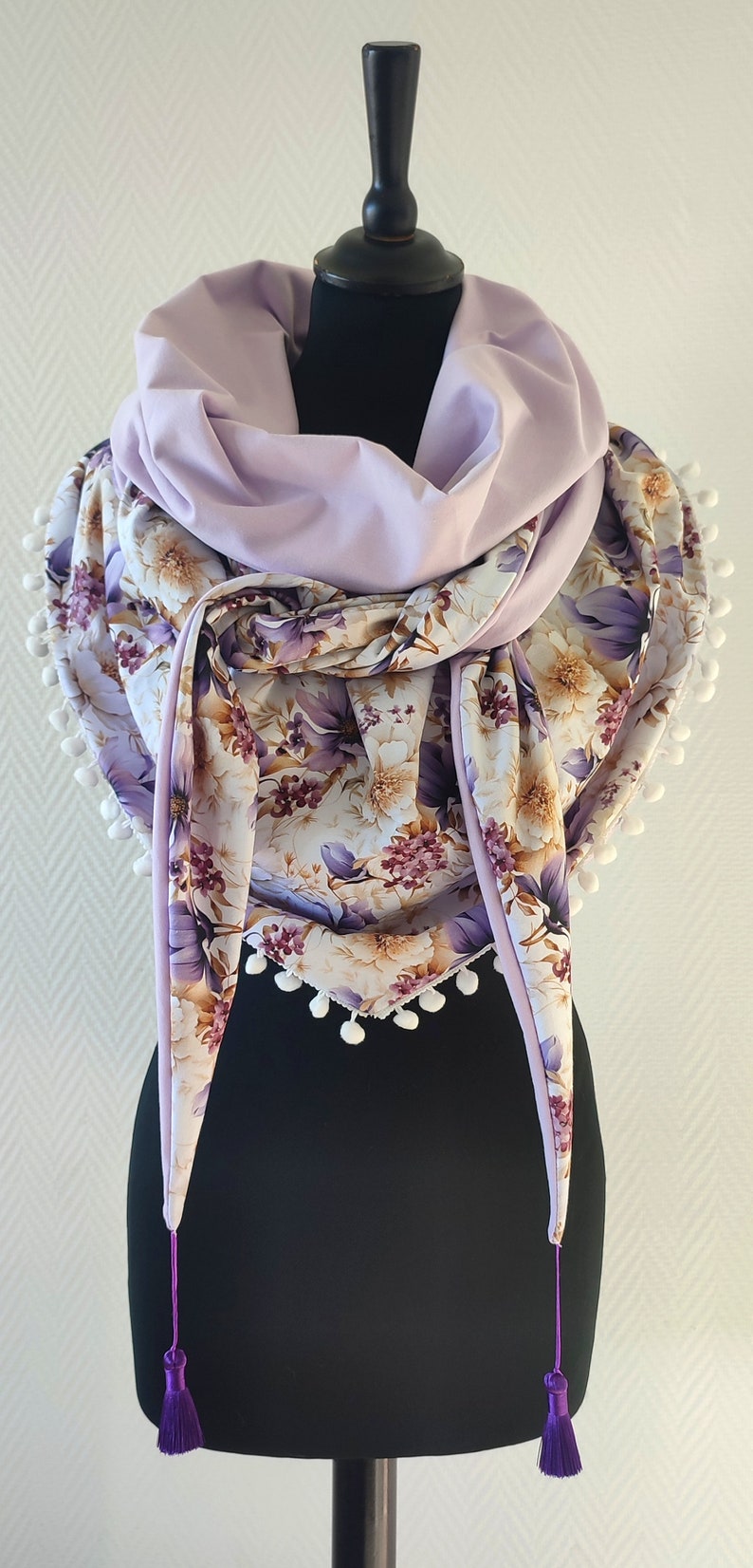 Chèche/ Châle réversible/Écharpe/foulard/étole image 1