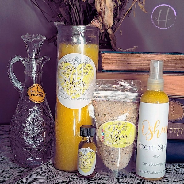 Oshun Orisha, Candle Set, Orishas Ritual, Conjure Oil, Love Spiritual Bath