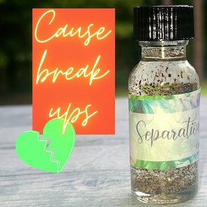 Break Up Oil, Separation oils, conjure, people involved romantically, platonic Essential Magic, relationship spell