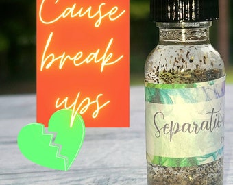 Break Up Oil, Separation oils, conjure, people involved romantically, platonic Essential Magic, relationship spell