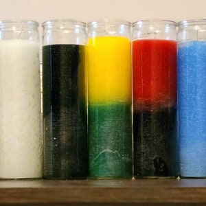 Vela de 7 días, Bendita, Color liso, Velas en frasco, Ritual, Aceite de hechizo, Siete, Blanco, Negro